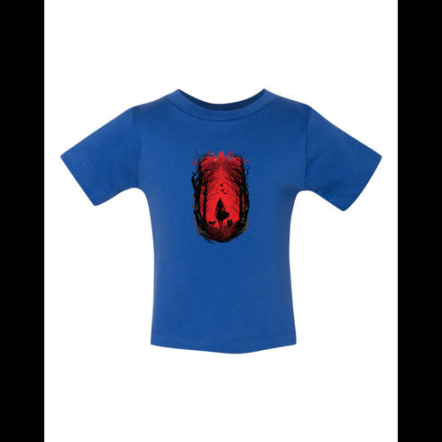 BELLA CANVAS BABY JERSEY TEE 3001B Giger style girl red riding hood with wolves