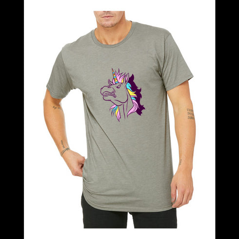 BELLA CANVAS MEN'S LONG BODY URBAN TEE 3006 Colorful Unicorn