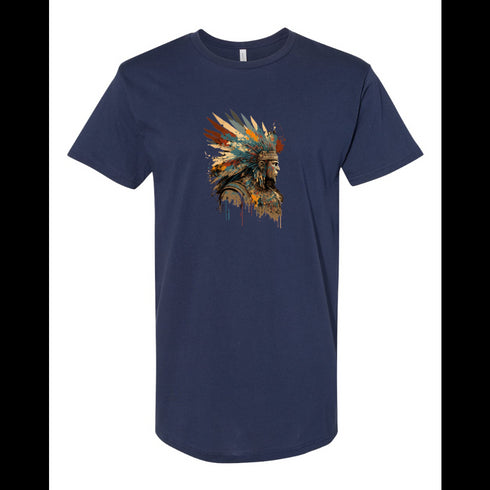 BELLA CANVAS MEN'S LONG BODY URBAN TEE 3006 Native American Warrior
