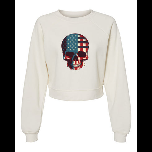 American Flag Skull and Bones Bella canvas hoodie 7505