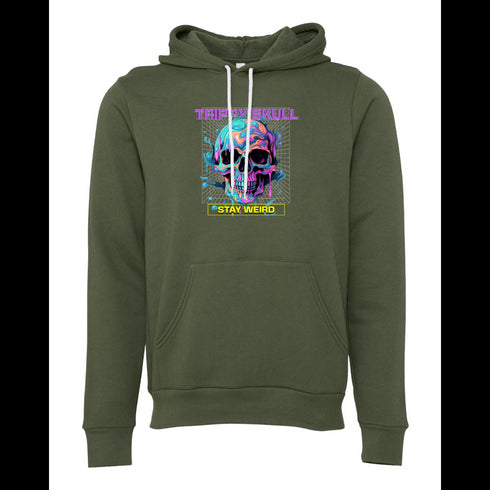 TRIPPY SKULL STAY WVEIRD Bella canvas hoodie 3719