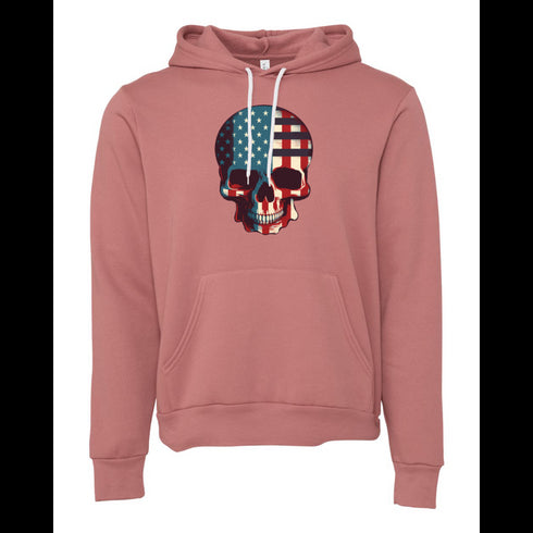 Skull with Flag of United States of America Bella canvas hoodie 3719