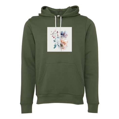 Watercolor Flower Bella canvas hoodie 3719