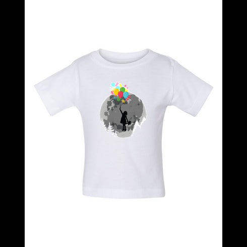 BELLA CANVAS BABY JERSEY TEE 3001B Flying Girl with Balloons