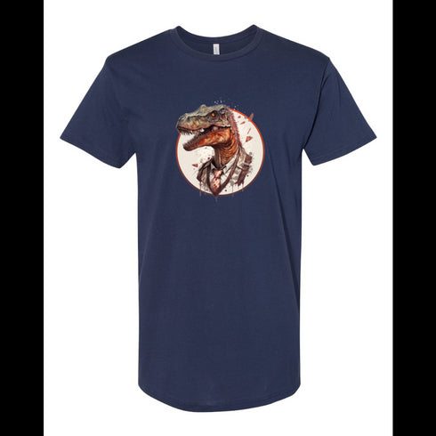 BELLA CANVAS MEN'S LONG BODY URBAN TEE 3006 Vintage Dinosaur Wearing Tie Cool Retro