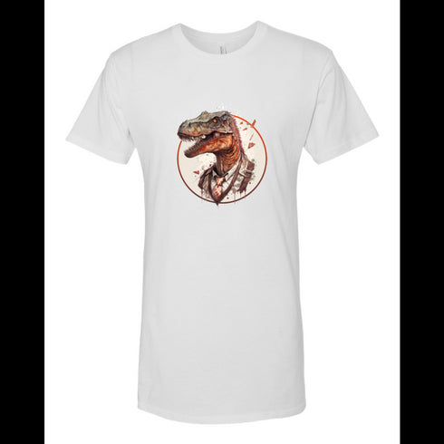 BELLA CANVAS MEN'S LONG BODY URBAN TEE 3006 Vintage Dinosaur Wearing Tie Cool Retro