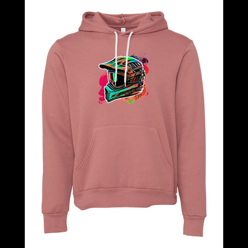 Motorcycle Helmet Bella canvas hoodie 3719