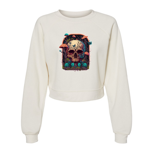 Human Skull with Mushrooms Bella canvas hoodie 7505