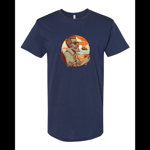 BELLA CANVAS MEN'S LONG BODY URBAN TEE 3006 The bearded man with the glasses and the glass.