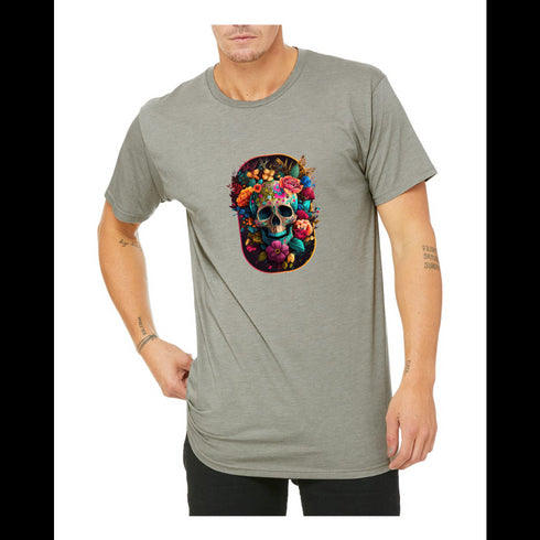 BELLA CANVAS MEN'S LONG BODY URBAN TEE 3006 Skeleton Love and Flowers . Days Gone By