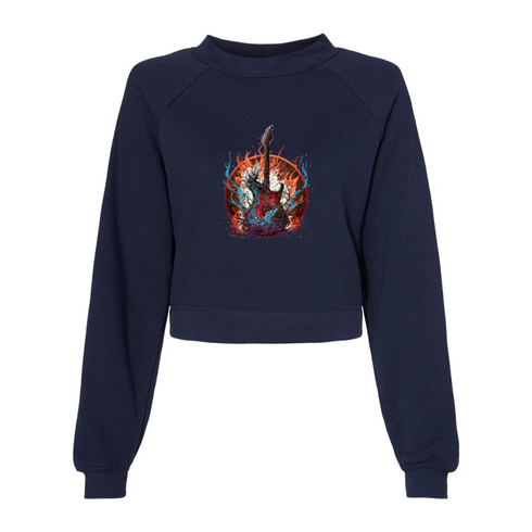 Flaming guitar Bella canvas hoodie 7505