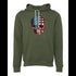 Skull with Flag of United States of America Bella canvas hoodie 3719