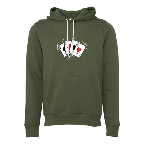 Cartoon Playing Cards A Decal Bella canvas hoodie 3719