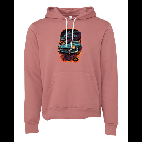 Hot Rod Teal Car and Dragon DTF Transfer Bella canvas hoodie 3719