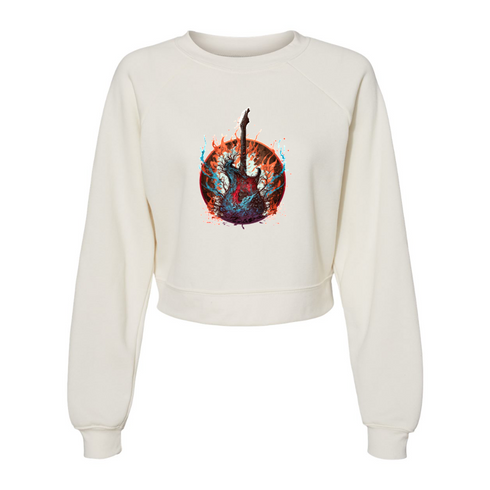 Flaming guitar Bella canvas hoodie 7505