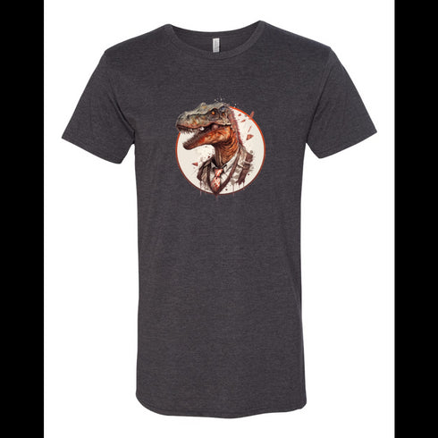 BELLA CANVAS MEN'S LONG BODY URBAN TEE 3006 Vintage Dinosaur Wearing Tie Cool Retro