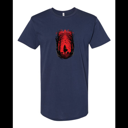 BELLA CANVAS MEN'S LONG BODY URBAN TEE 3006 Giger style girl red riding hood with wolves