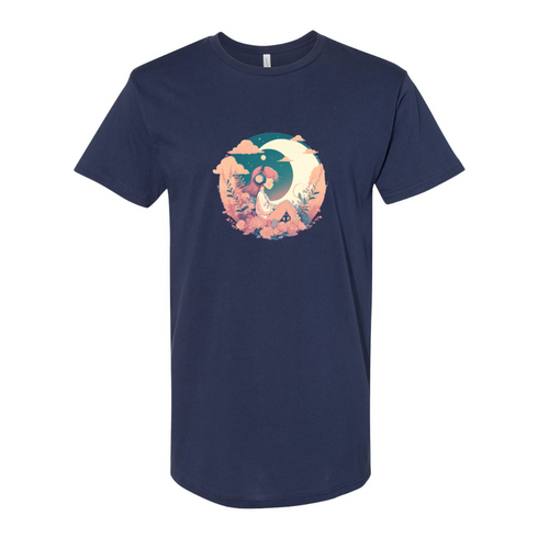 BELLA CANVAS MEN'S LONG BODY URBAN TEE 3006 Maiden in the flowers under the moon