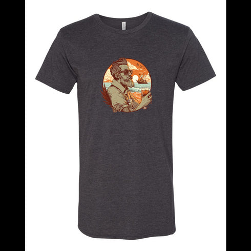 BELLA CANVAS MEN'S LONG BODY URBAN TEE 3006 The bearded man with the glasses and the glass.