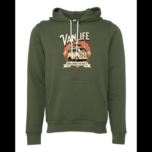 VANLIFE HOME IS WHERE YOU PARK IT Bella canvas hoodie 3719