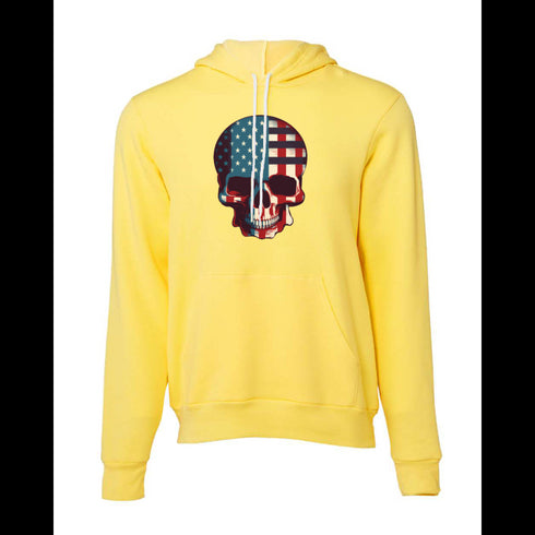 Skull with Flag of United States of America Bella canvas hoodie 3719