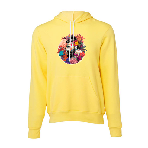 Colorful Flower Samurai Head Bella canvas hoodie 3719