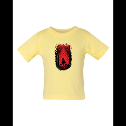 BELLA CANVAS BABY JERSEY TEE 3001B Giger style girl red riding hood with wolves