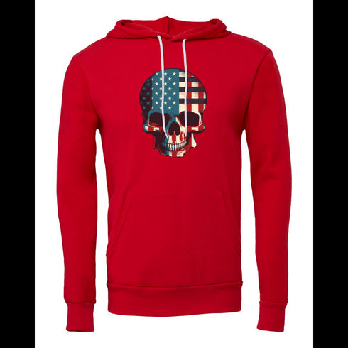 Skull with Flag of United States of America Bella canvas hoodie 3719