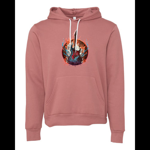 Flaming guitar Bella canvas hoodie 3719