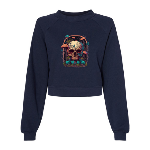Human Skull with Mushrooms Bella canvas hoodie 7505