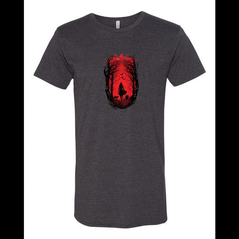 BELLA CANVAS MEN'S LONG BODY URBAN TEE 3006 Giger style girl red riding hood with wolves