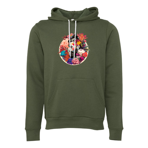 Colorful Flower Samurai Head Bella canvas hoodie 3719