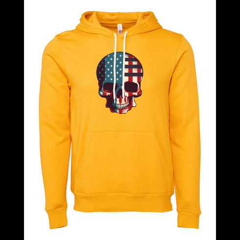 Skull with Flag of United States of America Bella canvas hoodie 3719
