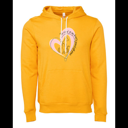 the road to my heart paved with paws Bella canvas hoodie 3719