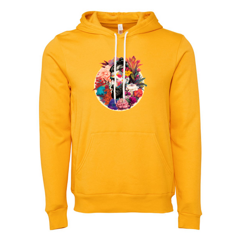 Colorful Flower Samurai Head Bella canvas hoodie 3719