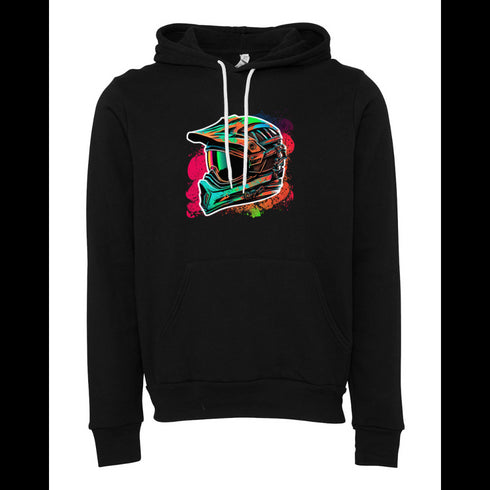 Motorcycle Helmet Bella canvas hoodie 3719