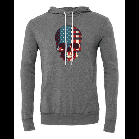 Skull with Flag of United States of America Bella canvas hoodie 3719