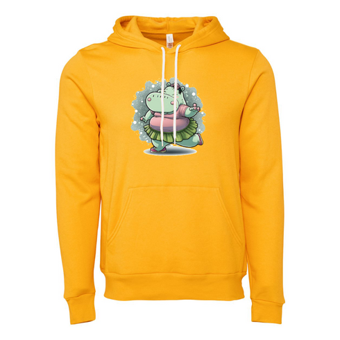 Cartoon Hippo Bella canvas hoodie 3719