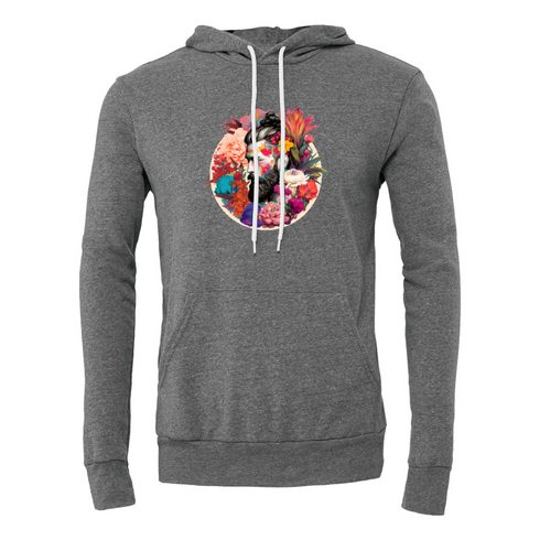 Colorful Flower Samurai Head Bella canvas hoodie 3719