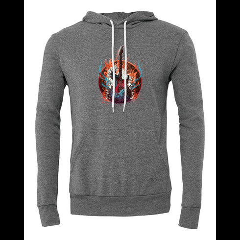 Flaming guitar Bella canvas hoodie 3719