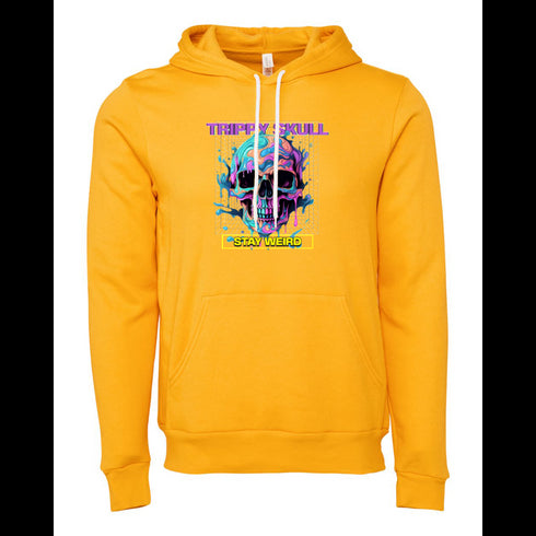 TRIPPY SKULL STAY WVEIRD Bella canvas hoodie 3719