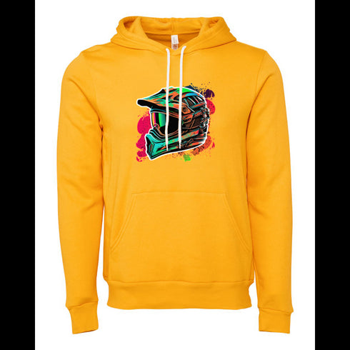 Motorcycle Helmet Bella canvas hoodie 3719