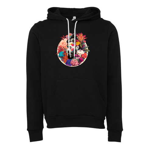 Colorful Flower Samurai Head Bella canvas hoodie 3719