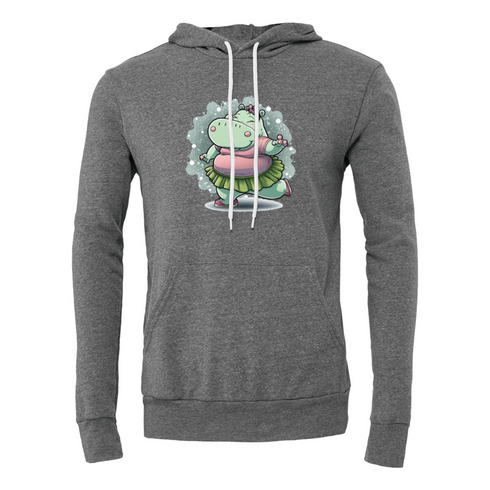 Cartoon Hippo Bella canvas hoodie 3719