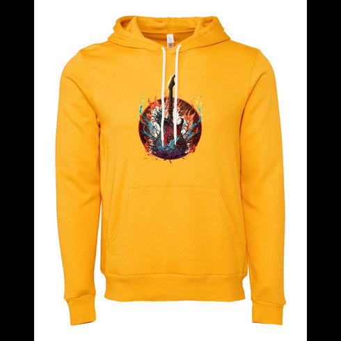 Flaming guitar Bella canvas hoodie 3719