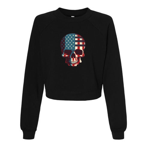 American Flag Skull and Bones Bella canvas hoodie 7505