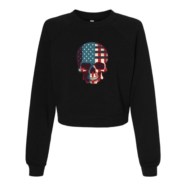 American Flag Skull and Bones Bella canvas hoodie 7505