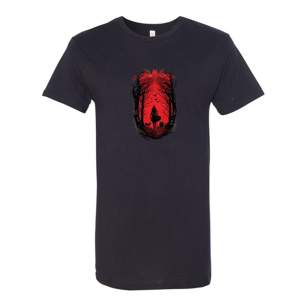 BELLA CANVAS MEN'S LONG BODY URBAN TEE 3006 Giger style girl red riding hood with wolves