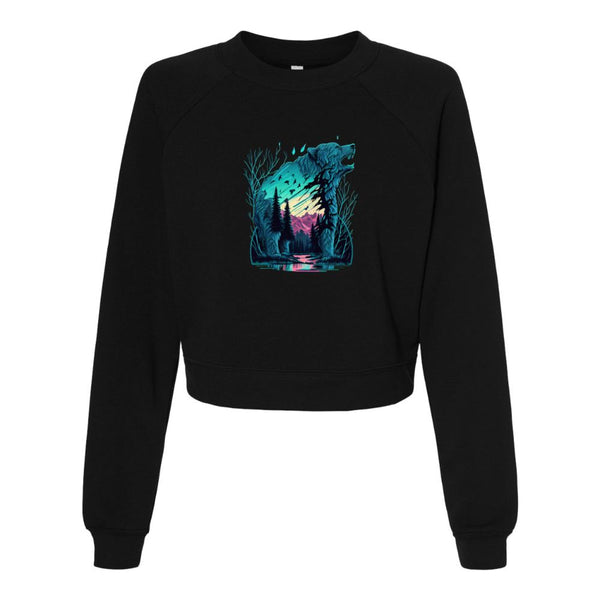 Bear Silhouette in Forest Bella canvas hoodie 7505