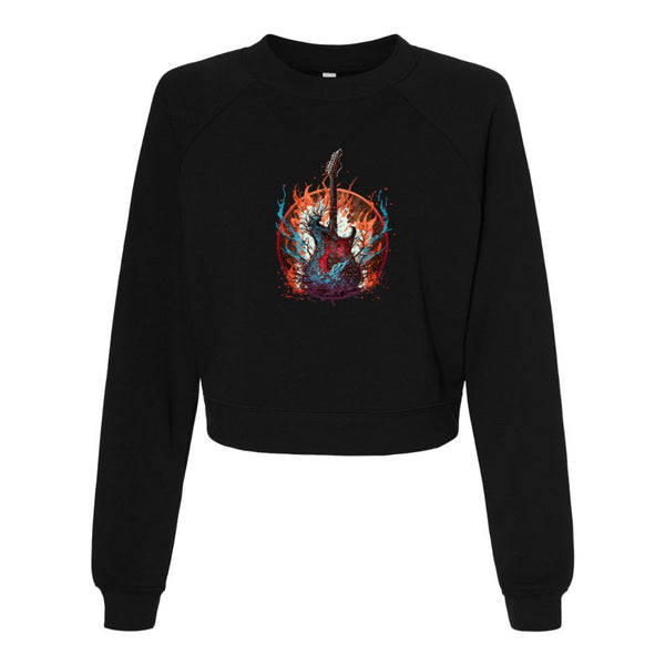 Flaming guitar Bella canvas hoodie 7505